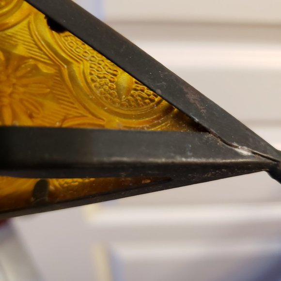 Moroccan Hanging Tealight Candle Lantern Yellow Glass Star - Picture 9 of 12